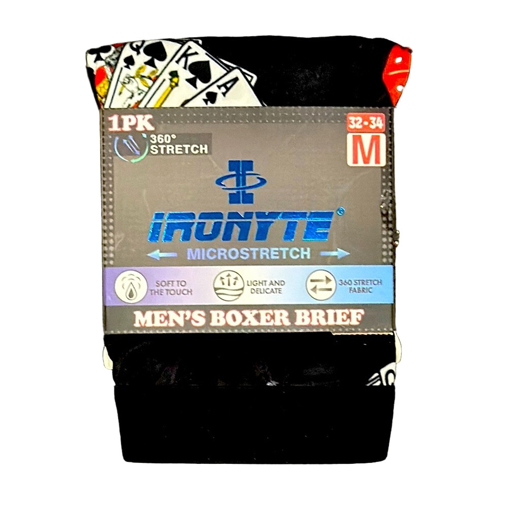 Mens Casino Playing Cards & Dice Boxer Briefs - Size Medium - Ironyte - NWT